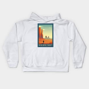 Monument Valley National Park Travel Poster Kids Hoodie